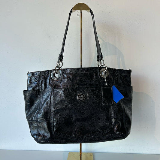 Coach Black Patent Leather Tote Bag