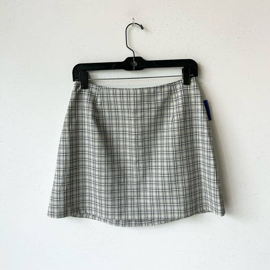 S M Collection Gray Plaid Mini Skirt