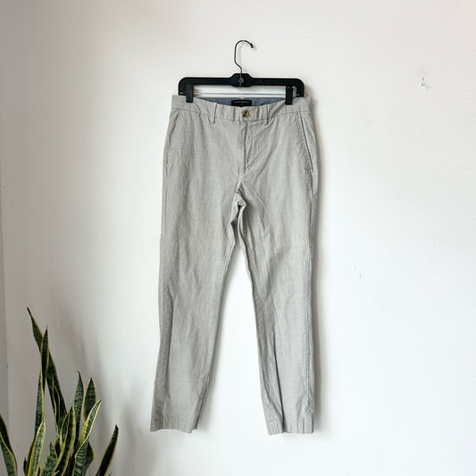 30x30 Banana Republic Gray-White Plaid Slim Fit Pants