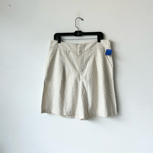 L/12 Cyrus Cream Gingham Checkered High Waist Shorts