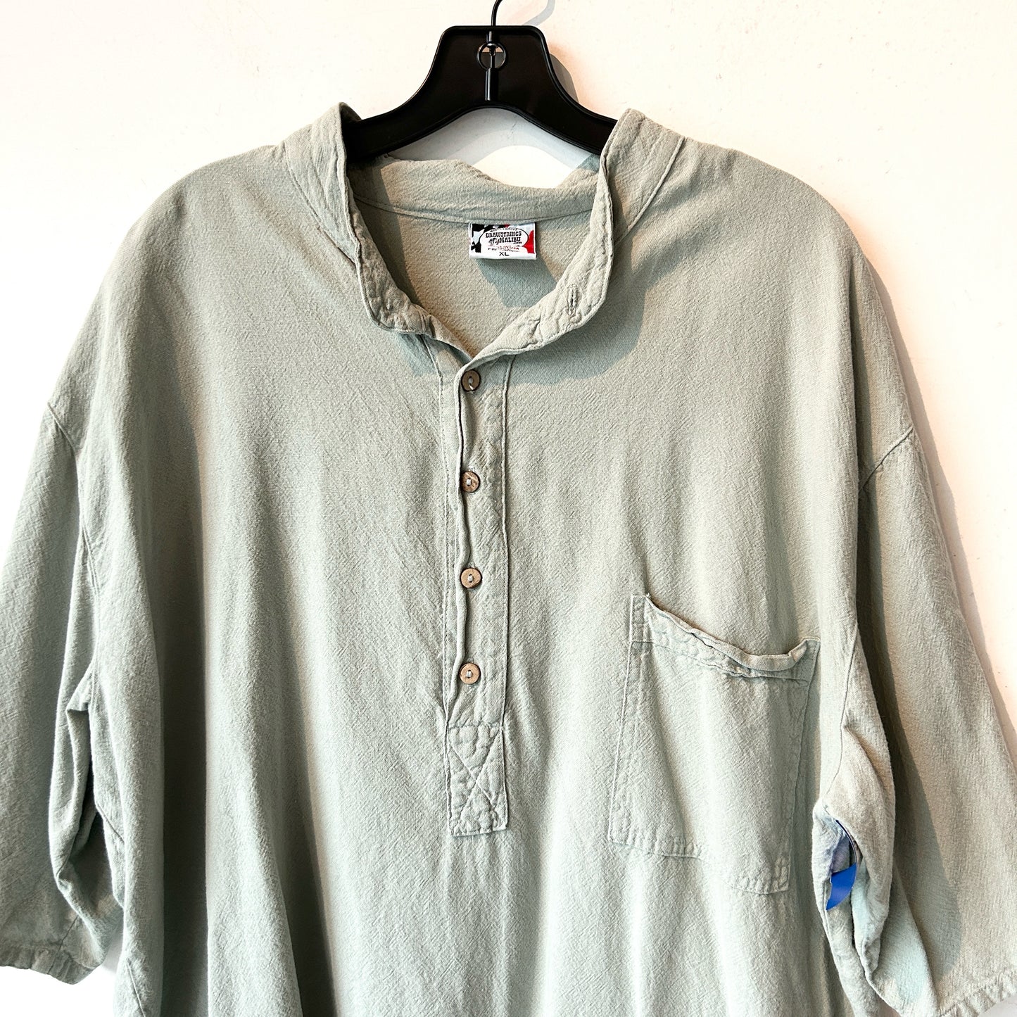 XL Drawstrings Malibu Half Button Up Dress Shirt