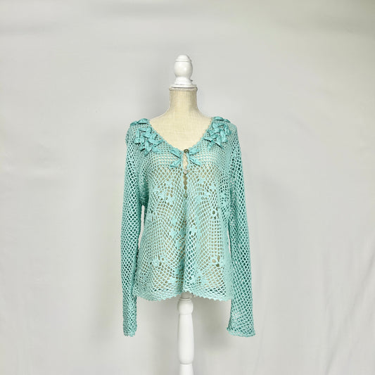 XL Modern Soul Teal Cardigan Long Sleeve Top