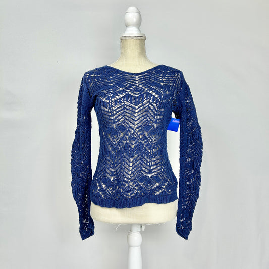 S Promod Navy Open Stitch Sweater