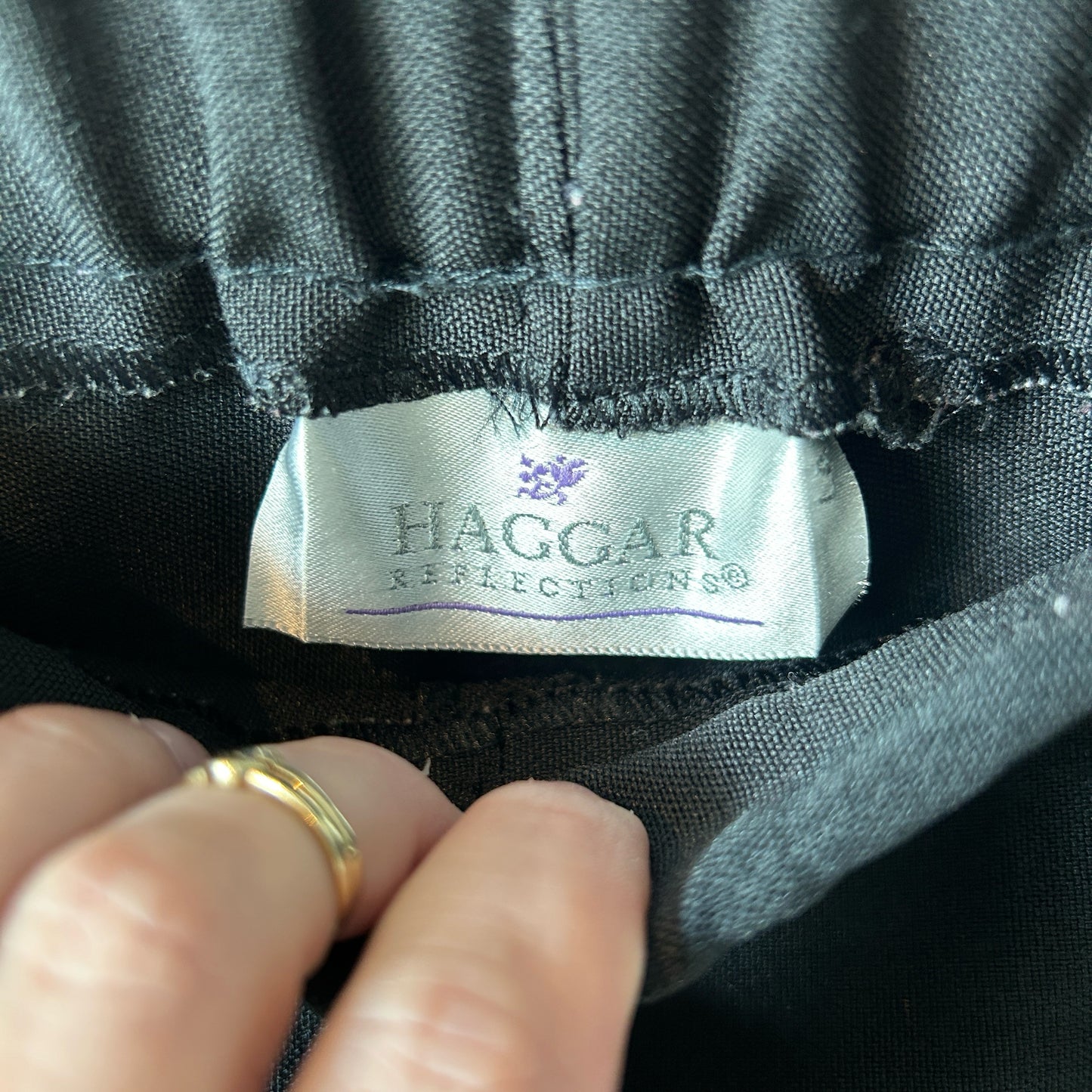 L Haggar Black Dress Pants