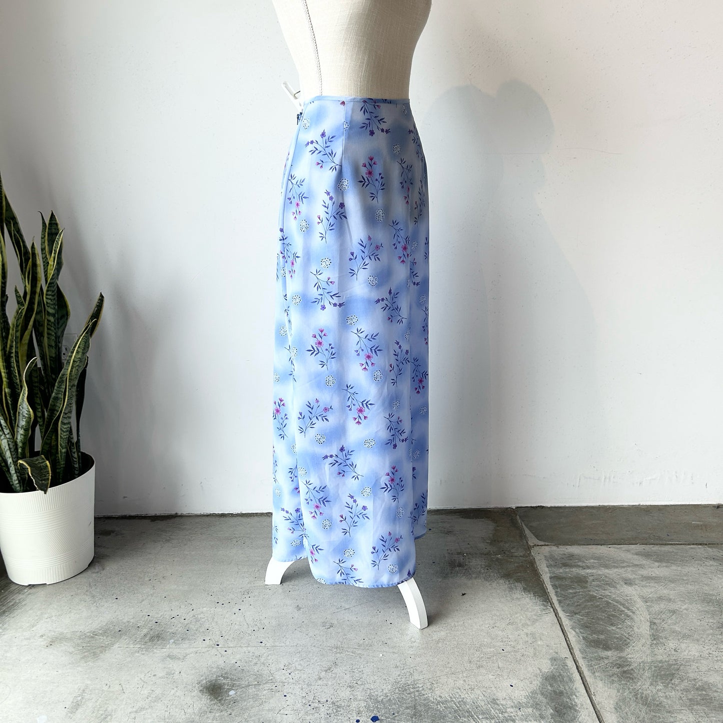 L Sense Blue Floral Maxi Skirt