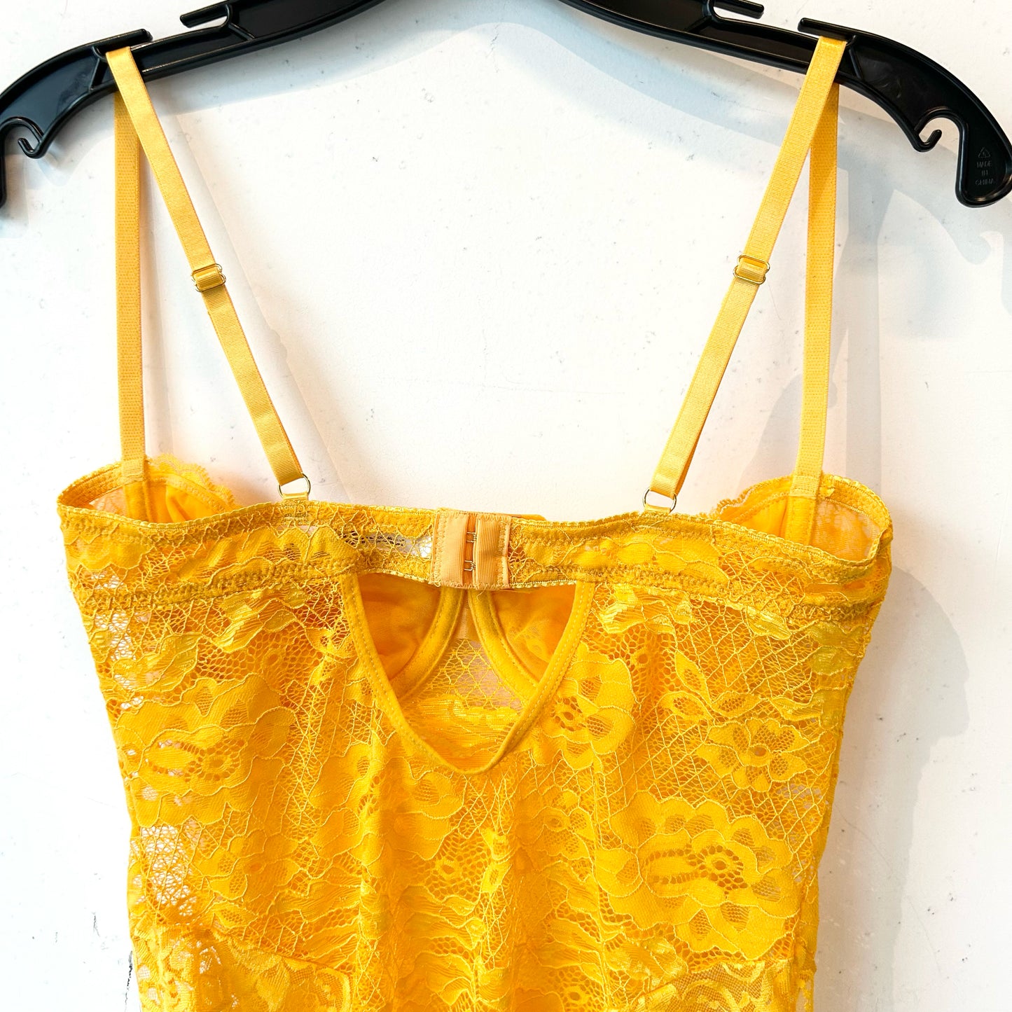 M Oh La La Cherie Yellow Lace Bodysuit