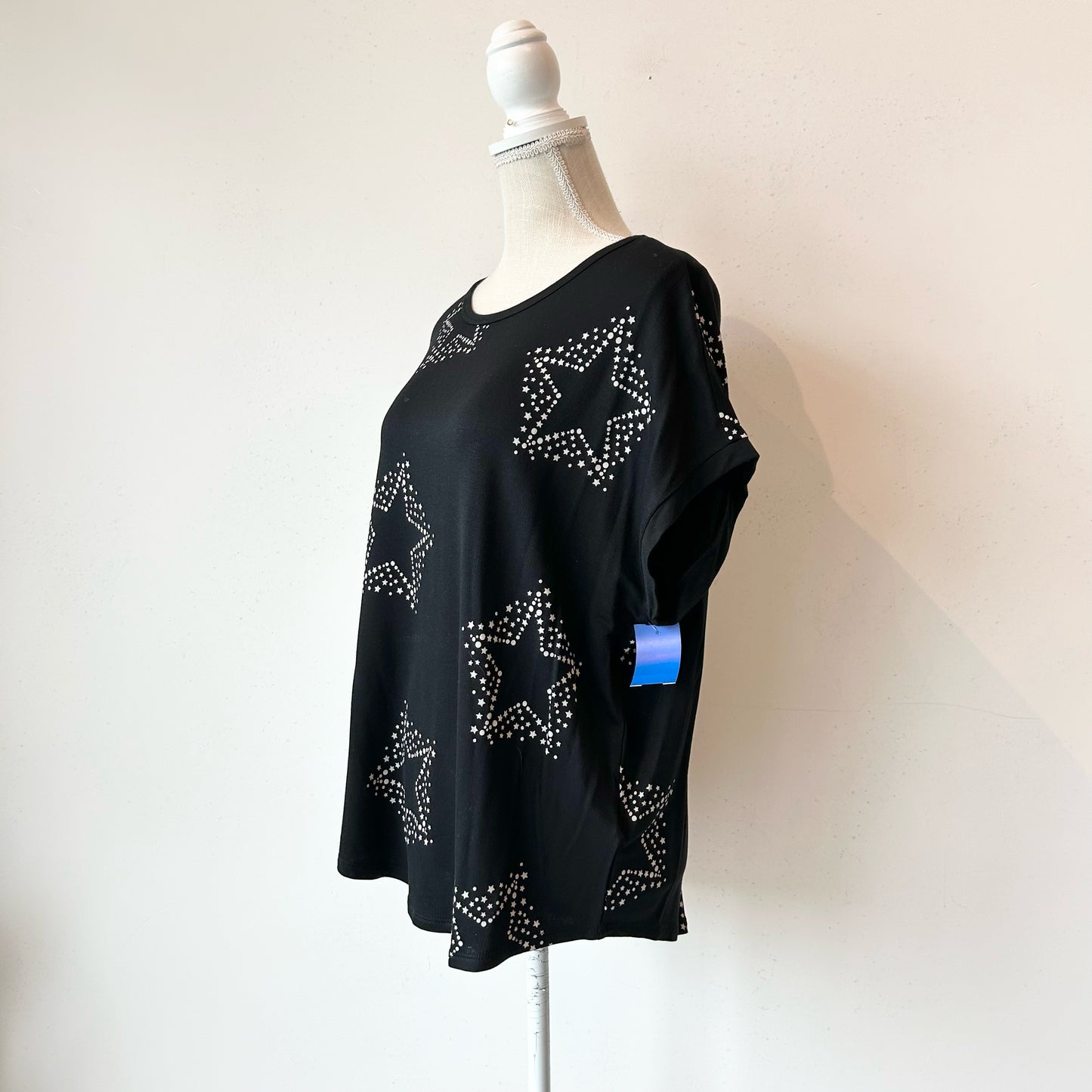 M Buffalo- David Bitton Black White Stars Blouse