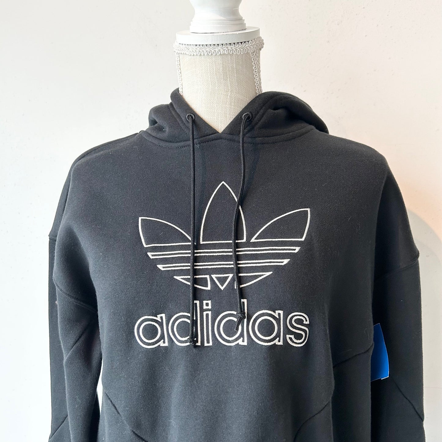 S Adidas Black Hooded Sweatshirt