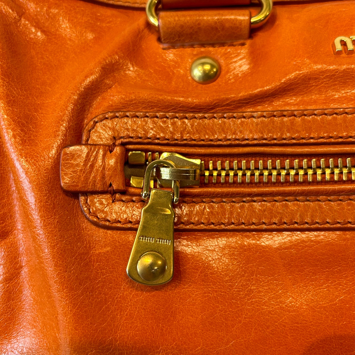 Miu Miu Orange Top Handle Handbag