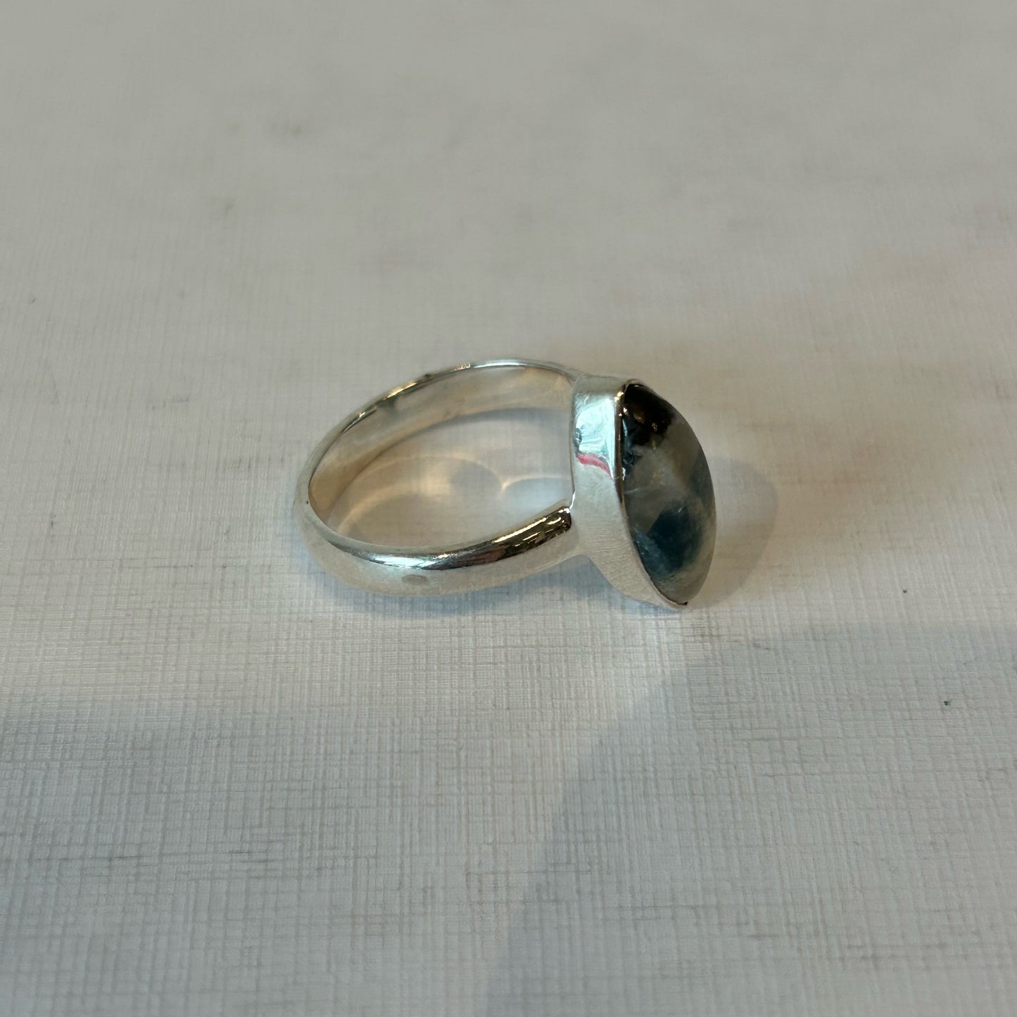 Silver 925 Single Shank Blue-White Marquise Ring