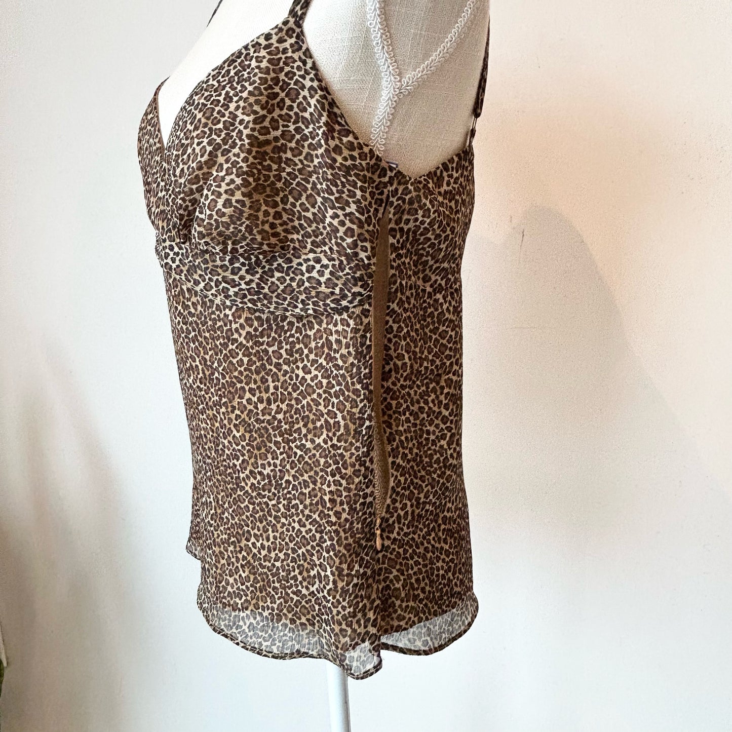 S New York & Co Brown Leopard Tank Top