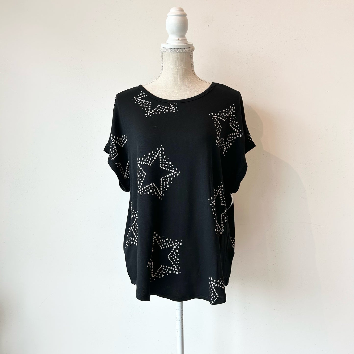 M Buffalo- David Bitton Black White Stars Blouse