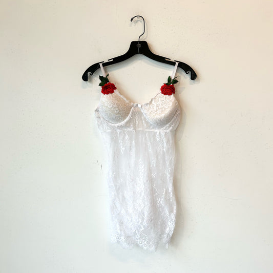 S White Lace Rose Bustier