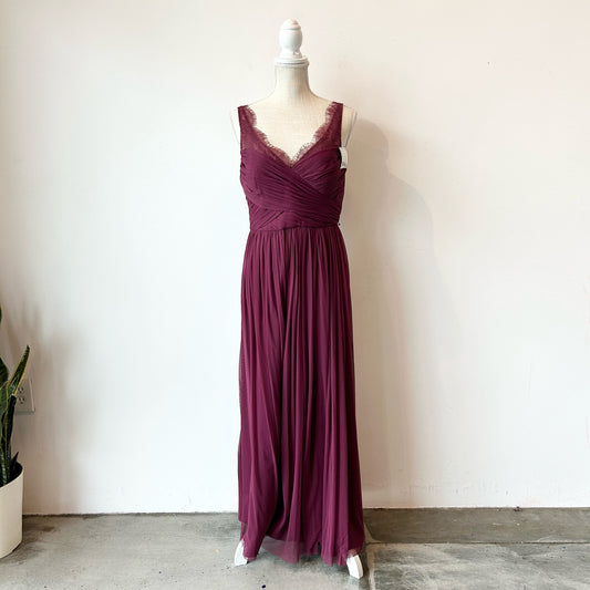 M/8 Hitherto Purple Sleeveless Prom Bridesmaid Dress