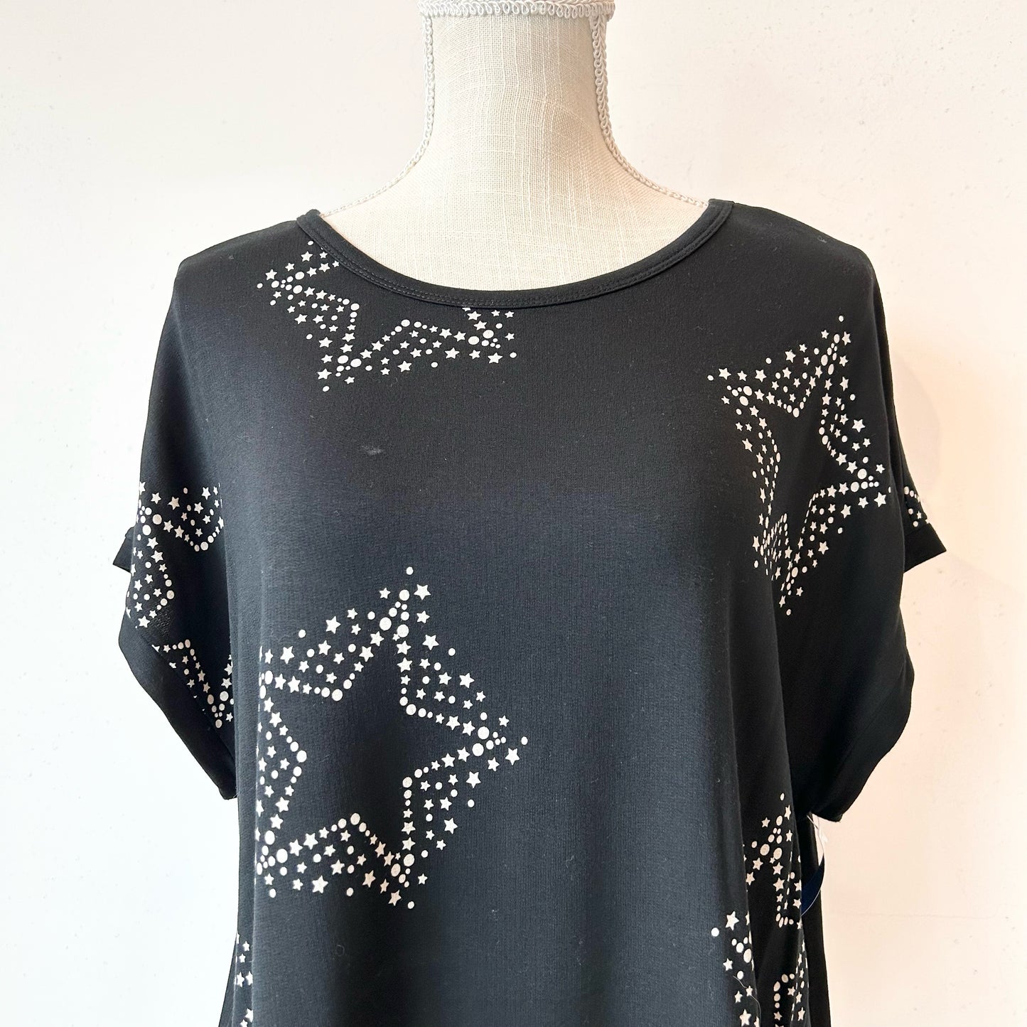 M Buffalo- David Bitton Black White Stars Blouse