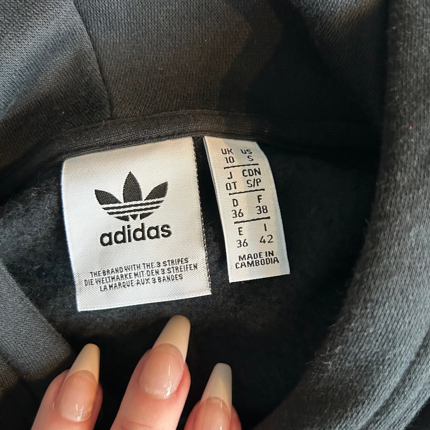 S Adidas Black Hooded Sweatshirt