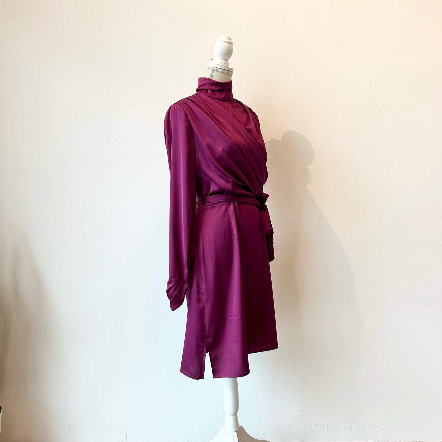 M Alexia Admour Purple Satin Mini Dress