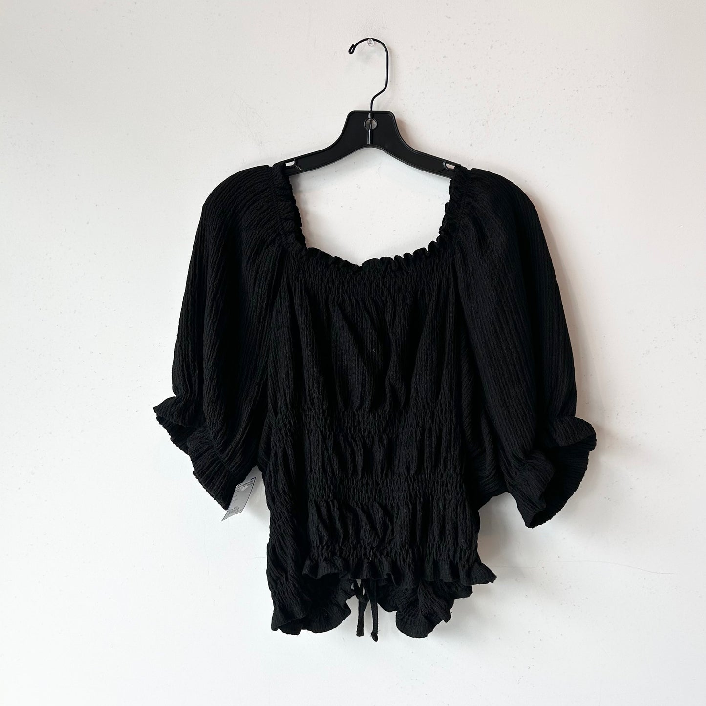 XXL/2X Pilcro Black Short Sleeve Blouse