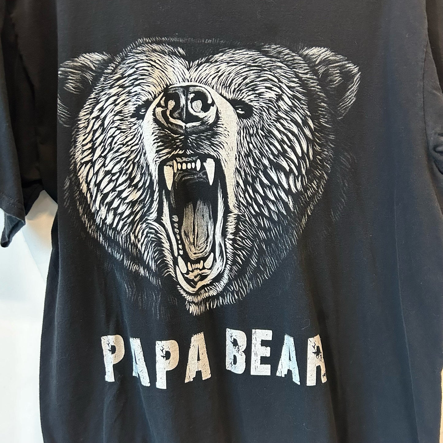 L Black Papa Bear Graphic Tee