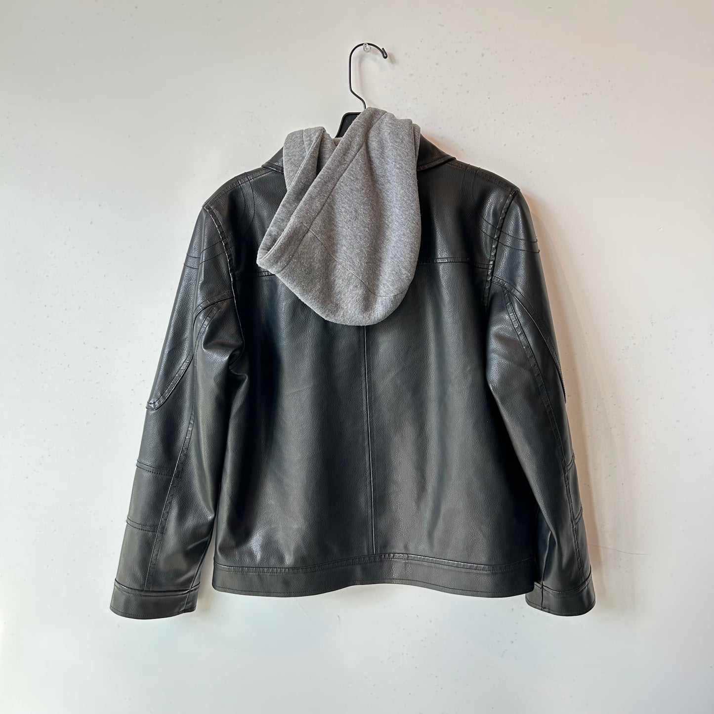 S Black Leather North Zone Jacket