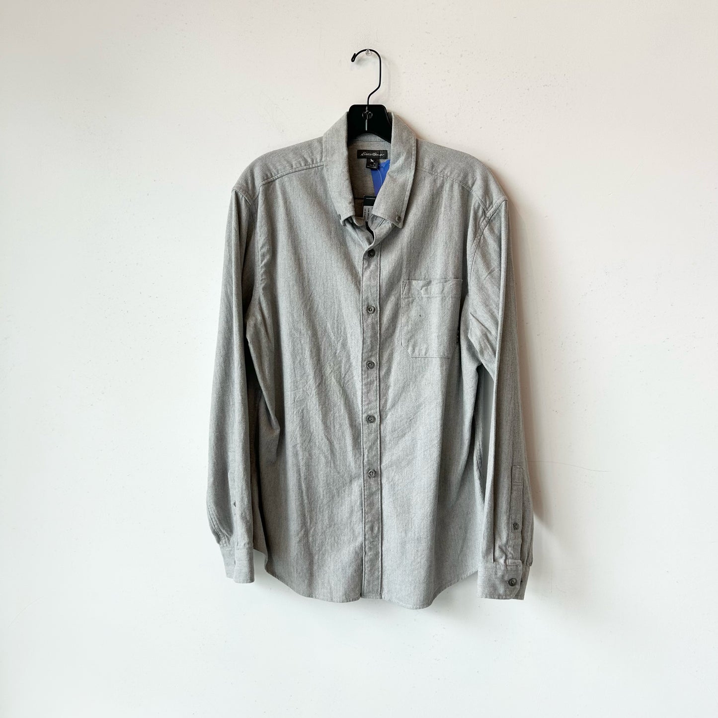 L Eddie Bauer Gray Button Up Long Sleeve