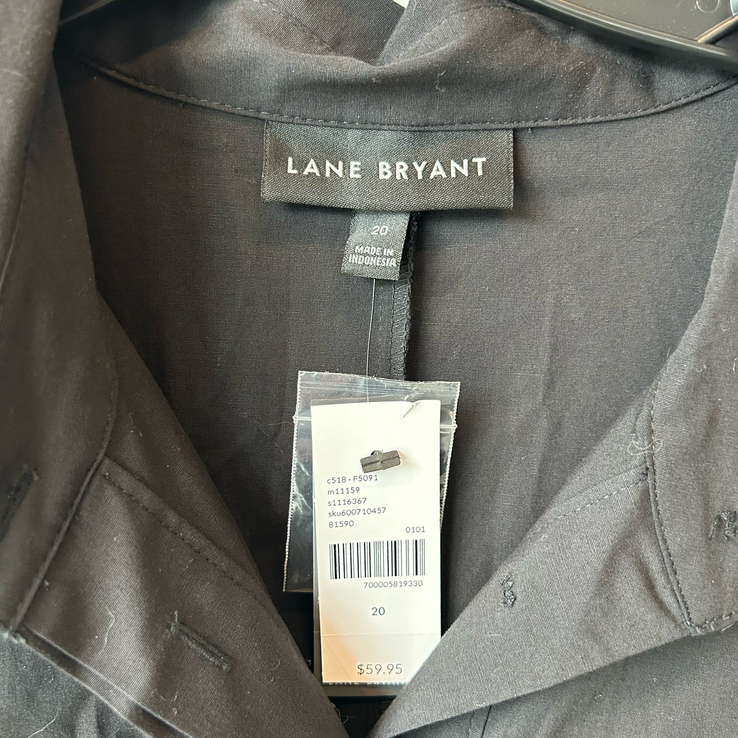 XXL Lane Bryant Black Button Up Hi-Low Blouse