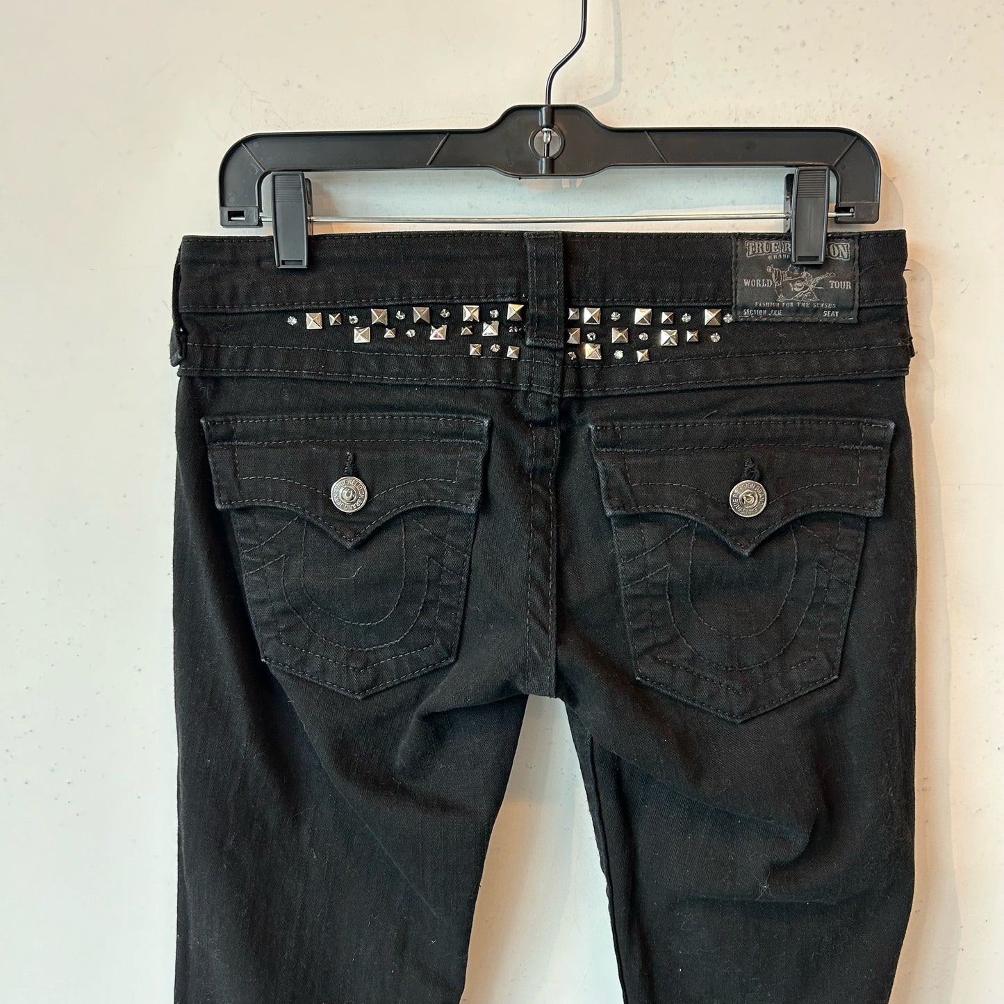 M/27 Black Rhinestones True Religion Jeans