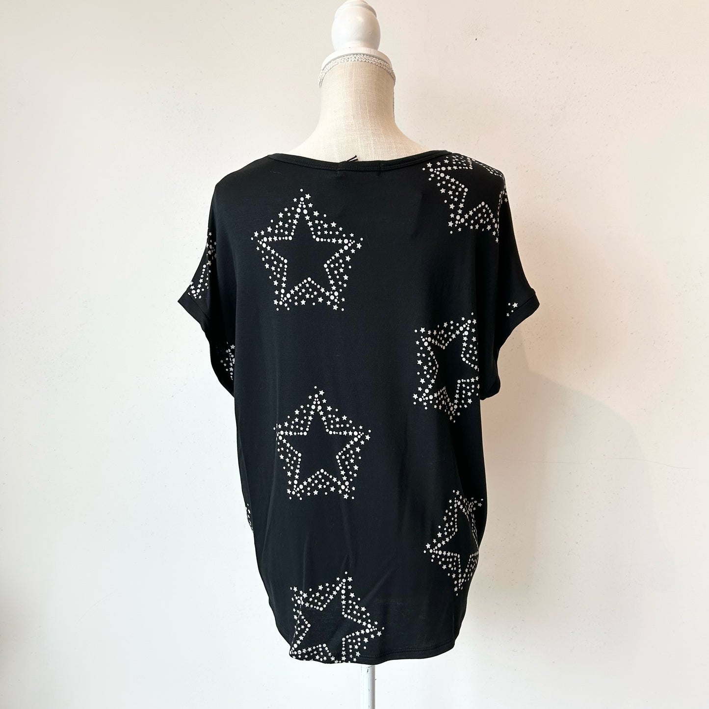 M Buffalo- David Bitton Black White Stars Blouse