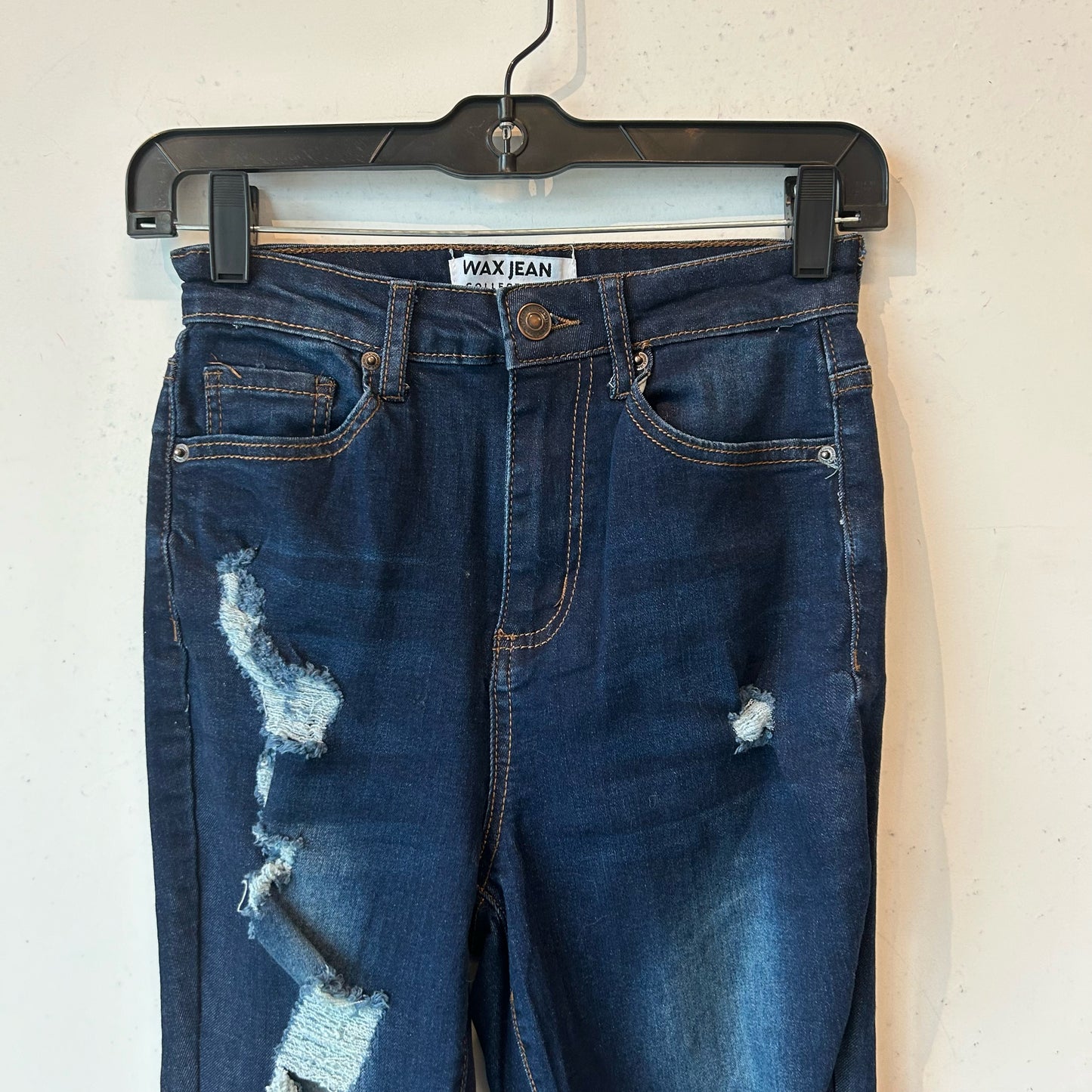 S/3/26 Wax Jean Denim Distressed Flared Bootcut Jeans
