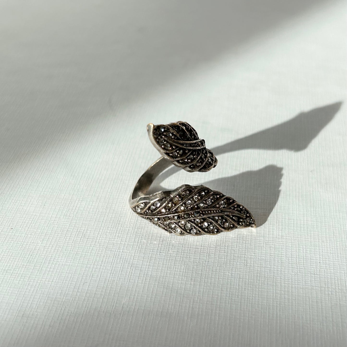 Sterling Silver Overlapping Feather Ring
