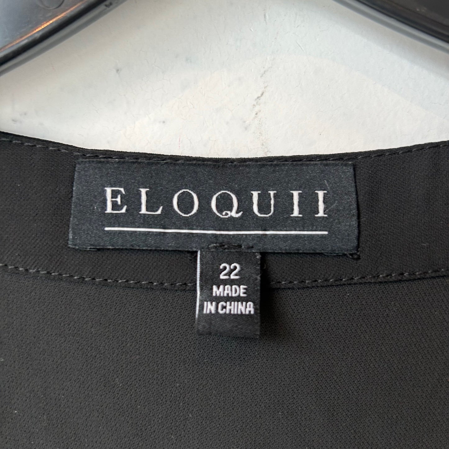 XXL/22 Eloquii Black Sheer Long Sleeve Top