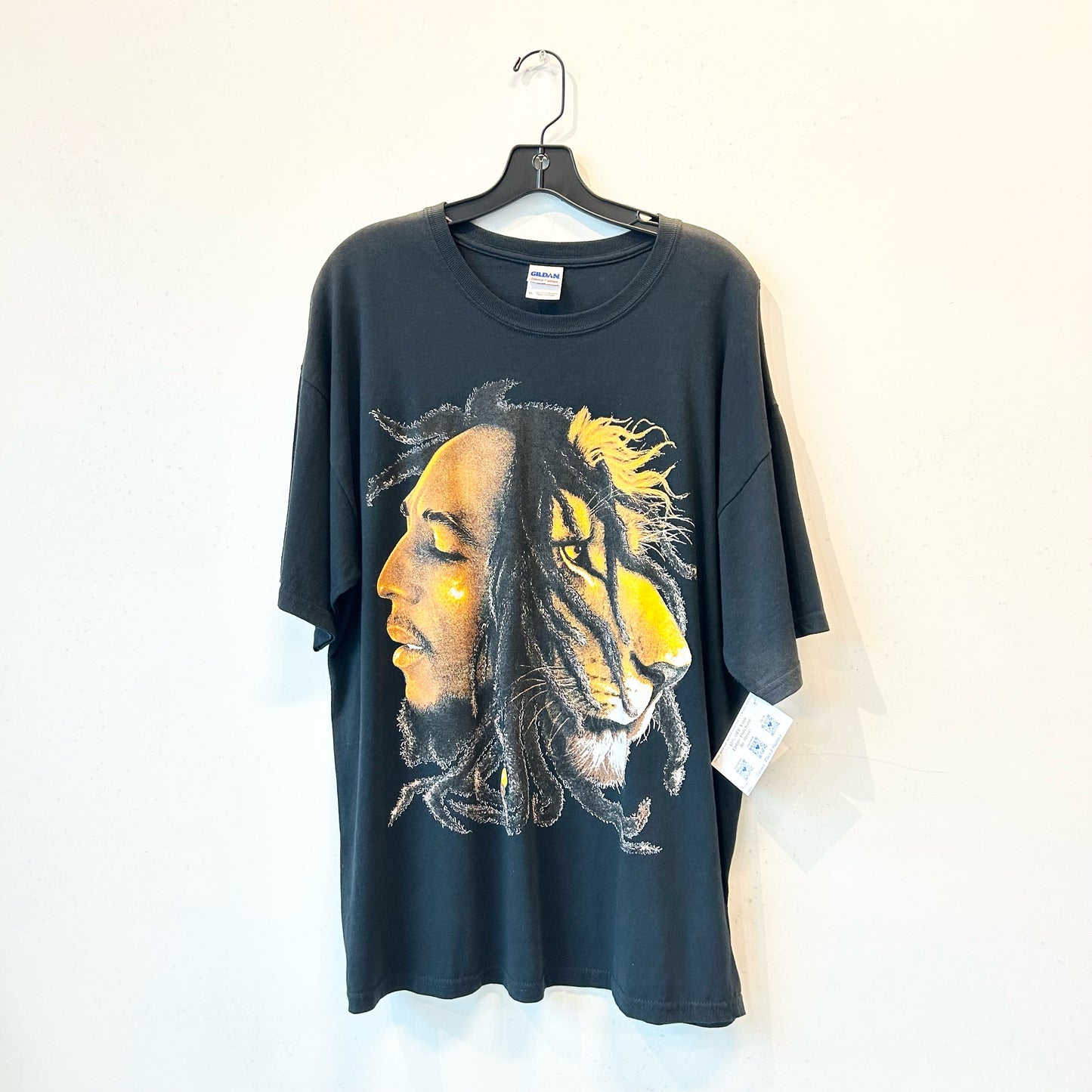 Size XL Bob Marley Gold-Black Graphic Tee