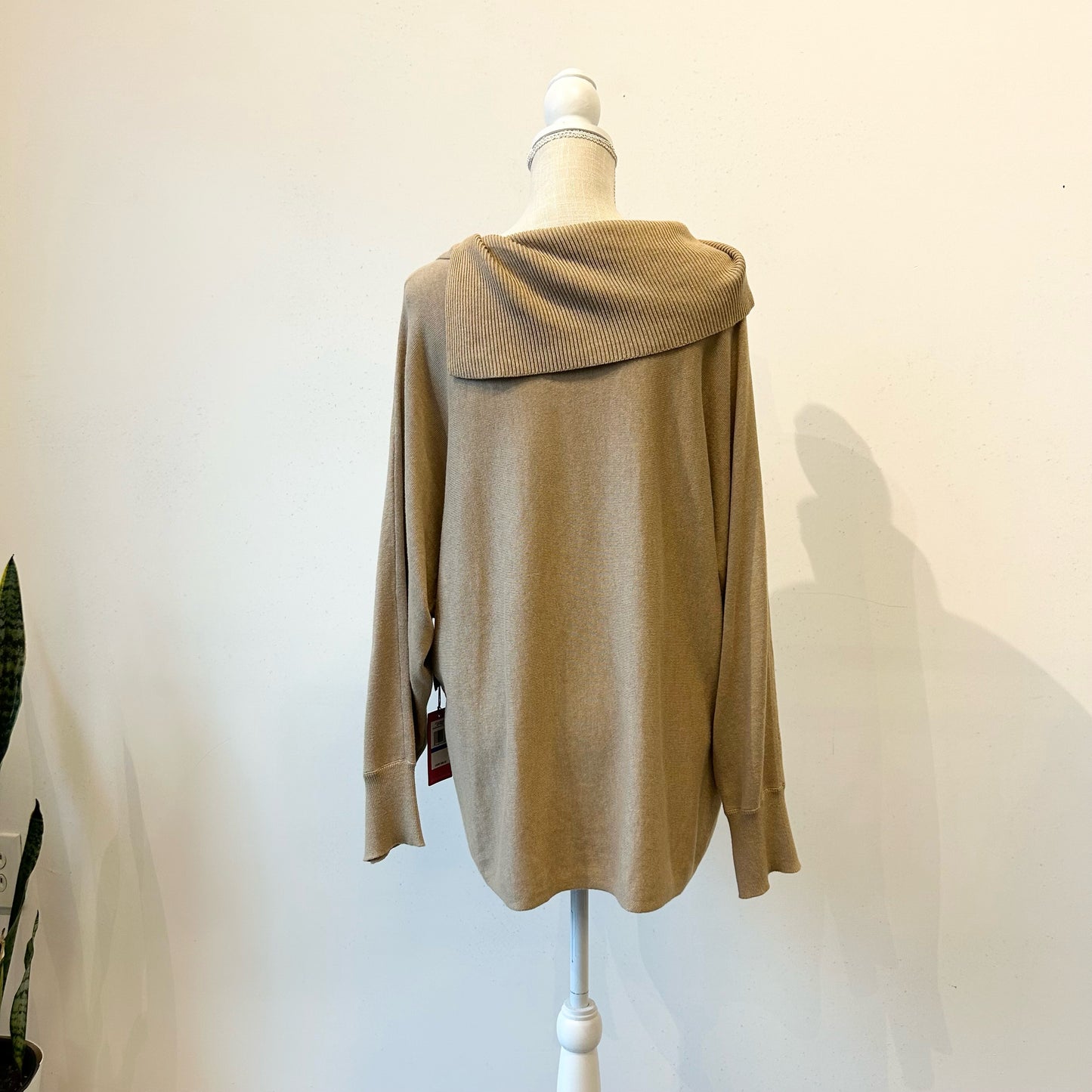 XL Beige Vince Camuto Cowl Sweater