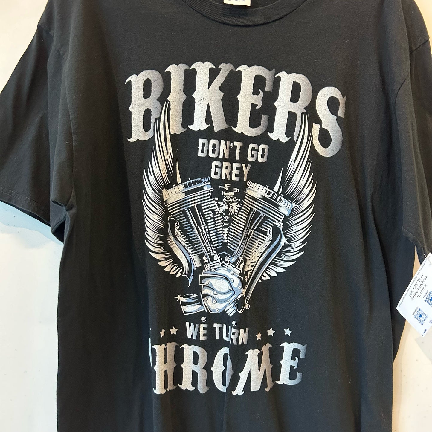 Size XL Bikers Chrome Graphic Tee