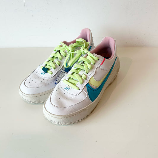 8 Nike Air Force 1 PLT.AF.ORM Blue-Green-Pink Sneakers