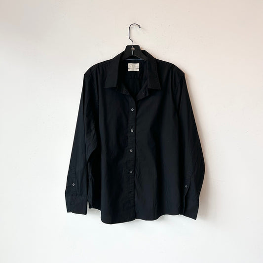 3X J.Crew Slim Black Button Up Dress Top