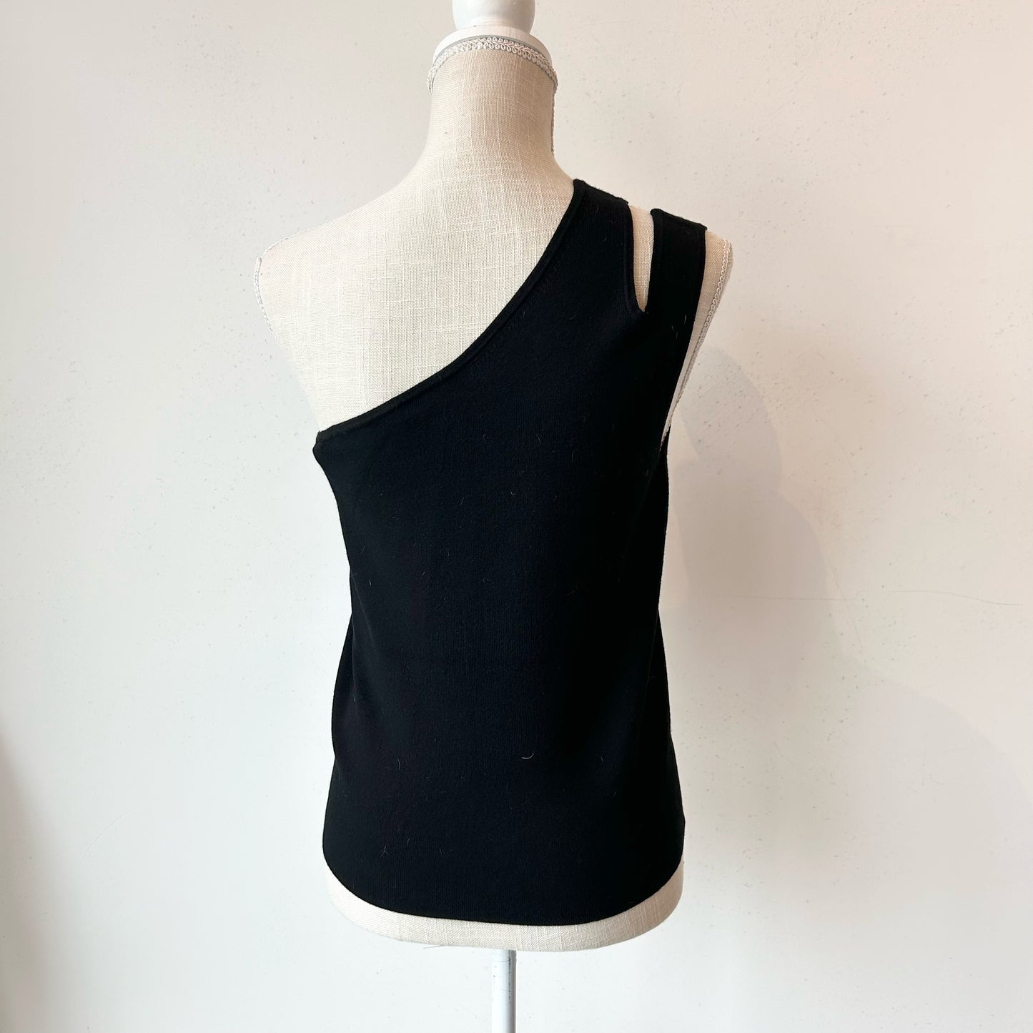 L All Saints Black One Shoulder Tank Top