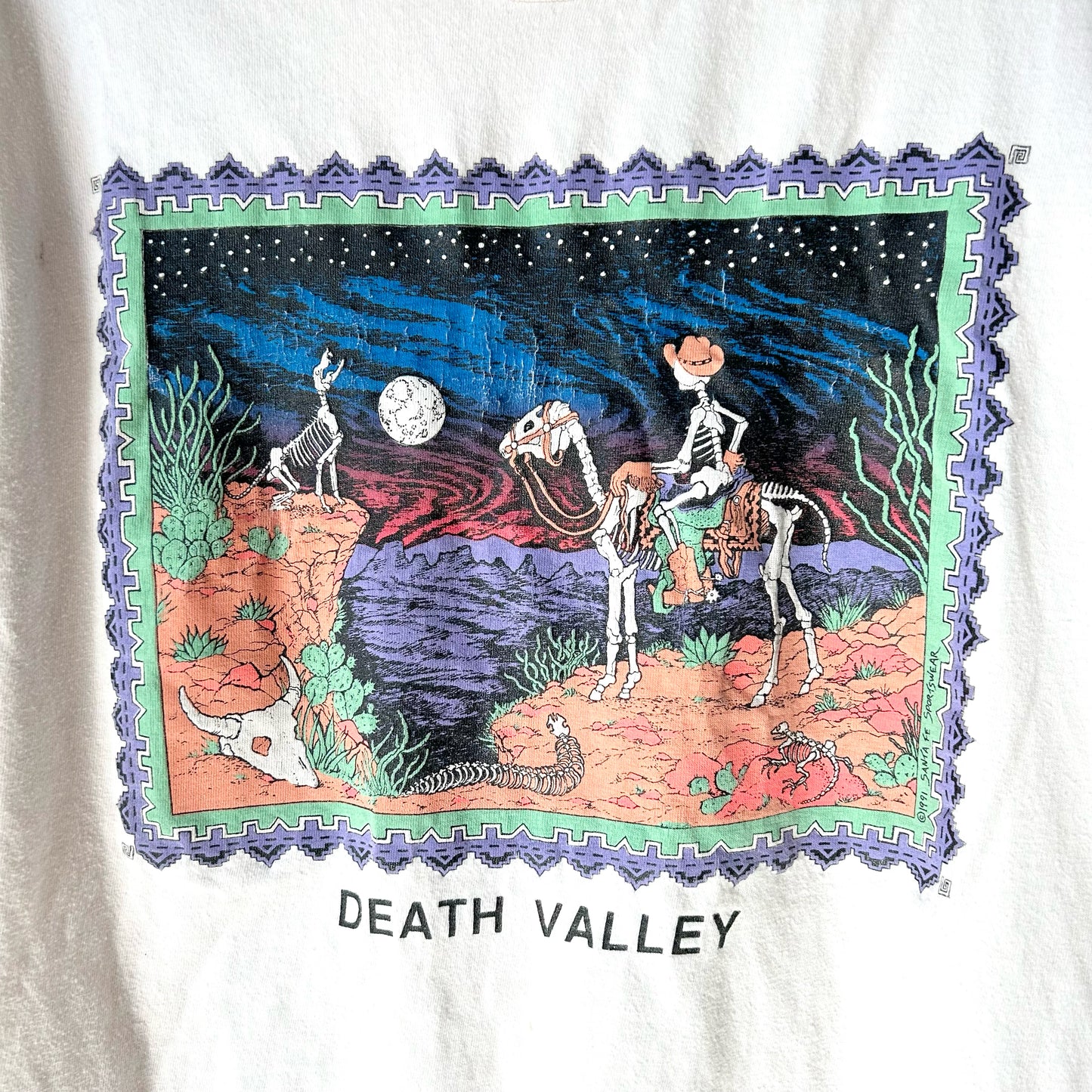 L White Graphic Death Valley T-shirt