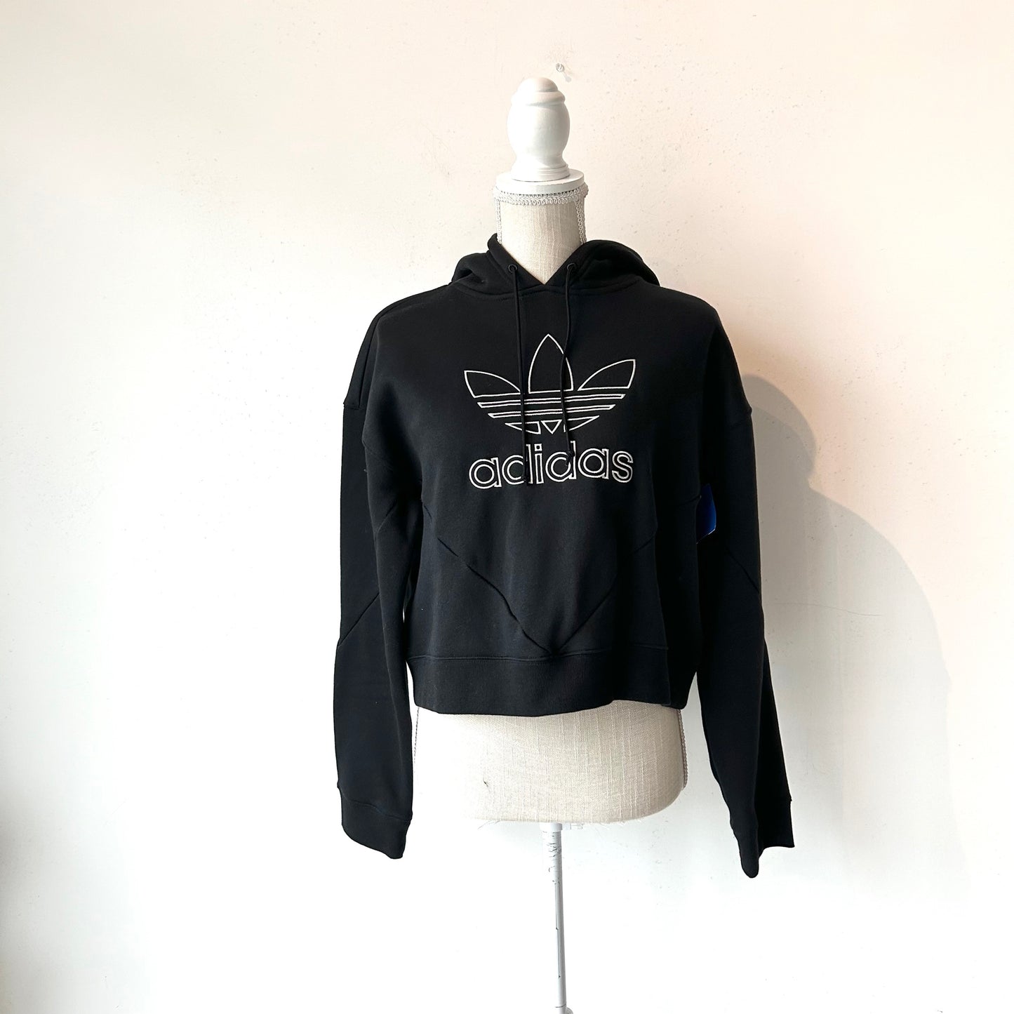 S Adidas Black Hooded Sweatshirt