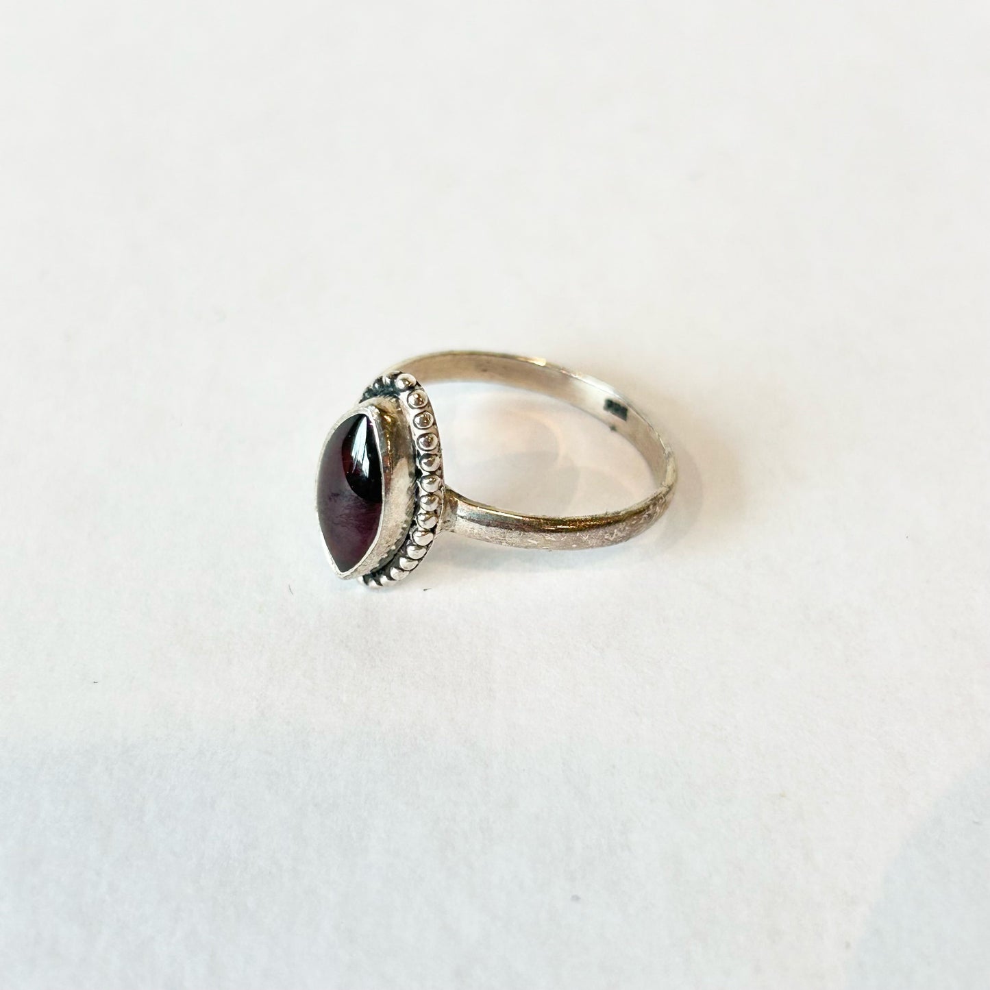 Silver Plated Purple Marquise Ring